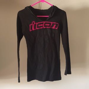 Long sleeve hooded shirt